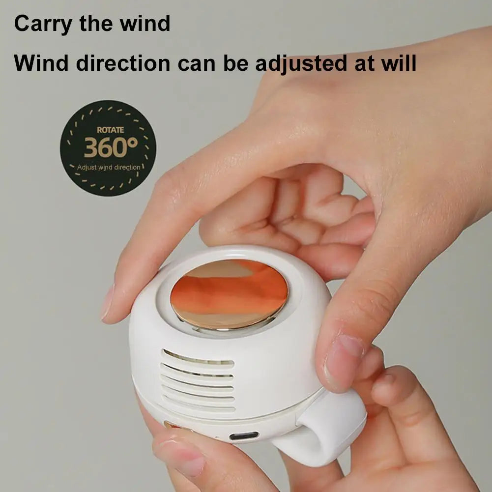 Whirlwind Leafless Mini Fan With Portable Button Design USB Charging Silent Portable Mini Fan For Home And Outdoor Travel