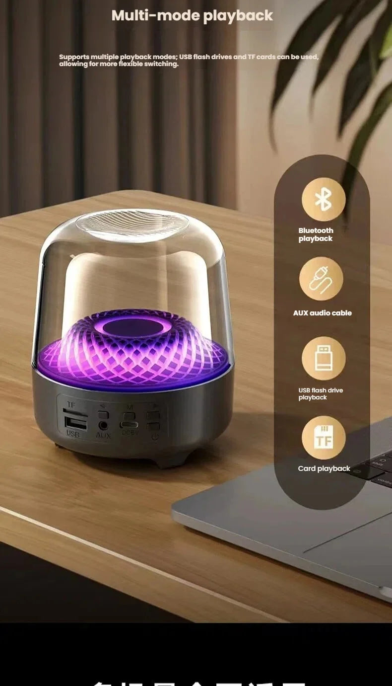 Glaze 5 Subwoofer Bluetooth 5.3 Audio Breathing Lamp Speakers Hi-Fi Acoustic Wireless Soundbar Portable Speaker for Home Theater