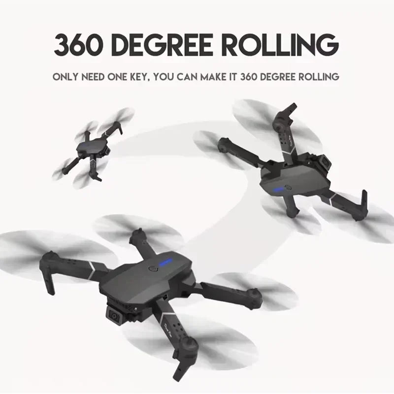 E88 Pro WIFI FPV Drone Wide Angle HD 4K 1080P Camera Height Hold RC Foldable Quadcopter Dron Helicopter Toy Christmas Boy's Gift