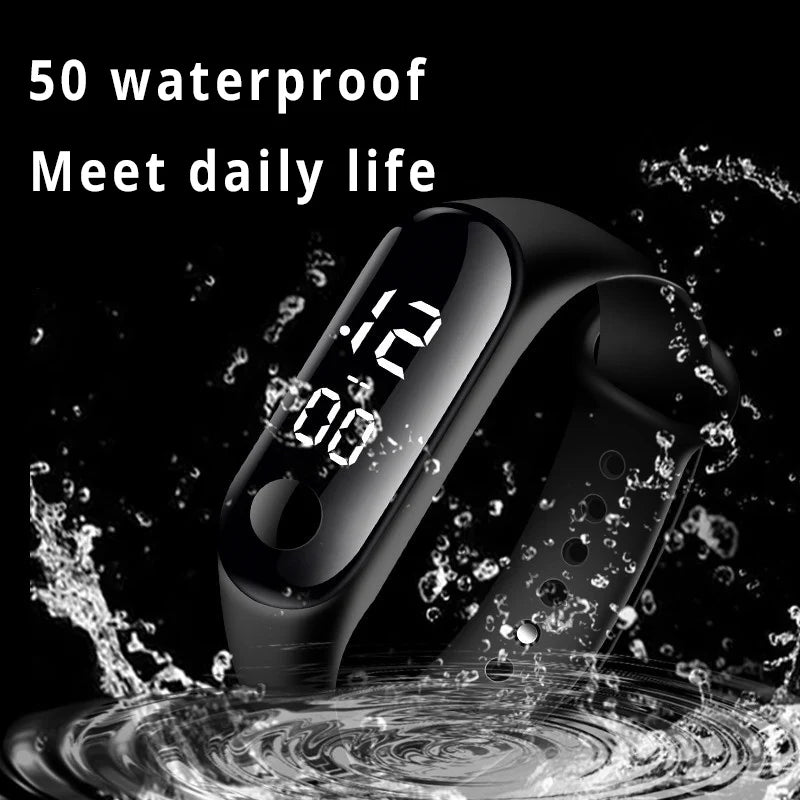 8pcs Children Watches for Girls Rubber Strap Waterproof School Student LED Watch Women Sports Men Digital Clock