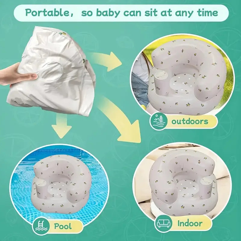 Children Inflatable Sofa,Inflatable Baby Sofa for Babies 3 Months & Up,Baby Seats for Infants, Blow Up with Built in Air Pump