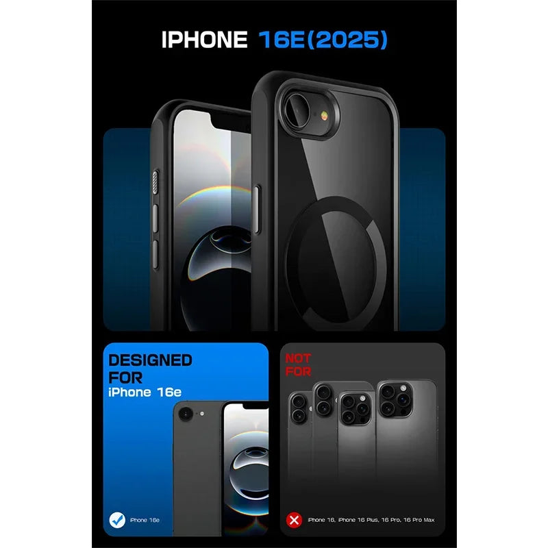 SUPCASE For iPhone 16E For iPhone 17E Case 6.1" UB Mag Slim Shockproof Protective Magnetic Phone Case Compatible with MagSafe