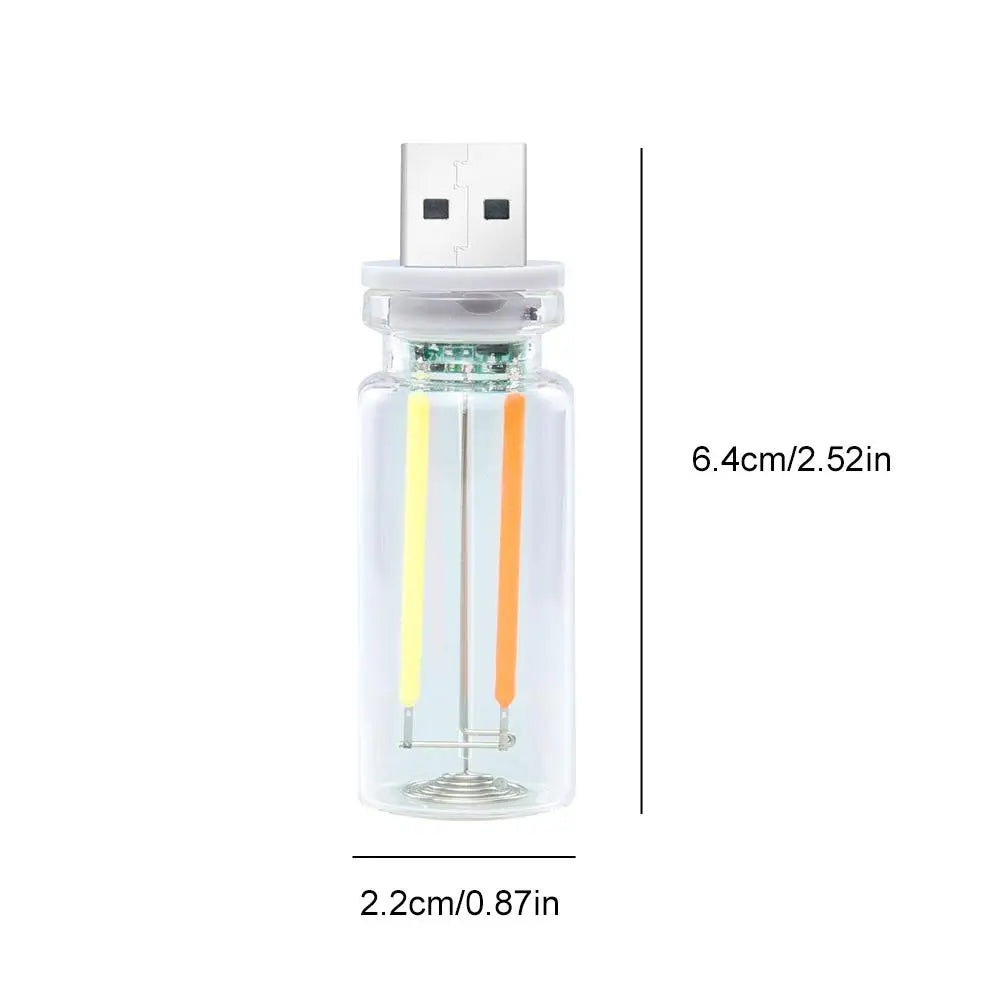 Retro USB Dual Color LED Filament Bulb, Touch Dimmable 5V Edison Night Light, Camping Incandescent Decorative LED Lighting