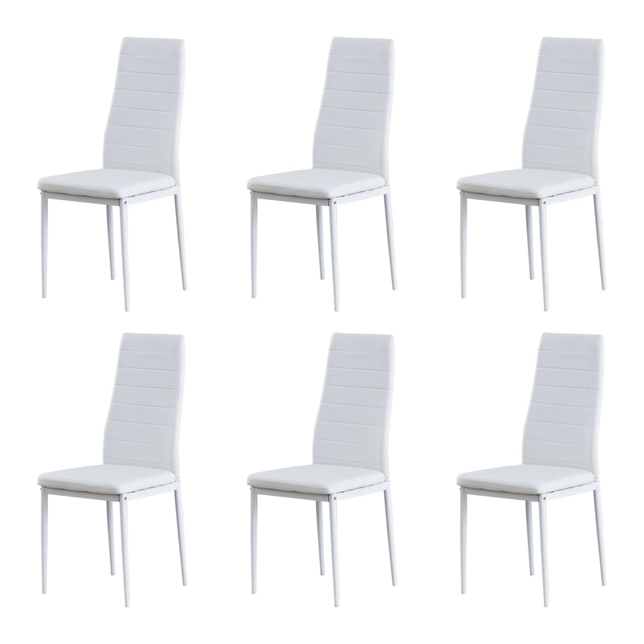 BonChoice Set of 2/4/6 Dining Chairs PU Leather/Velvet High Back With Metal Legs For Dining Room Kitchen Restaurant Office