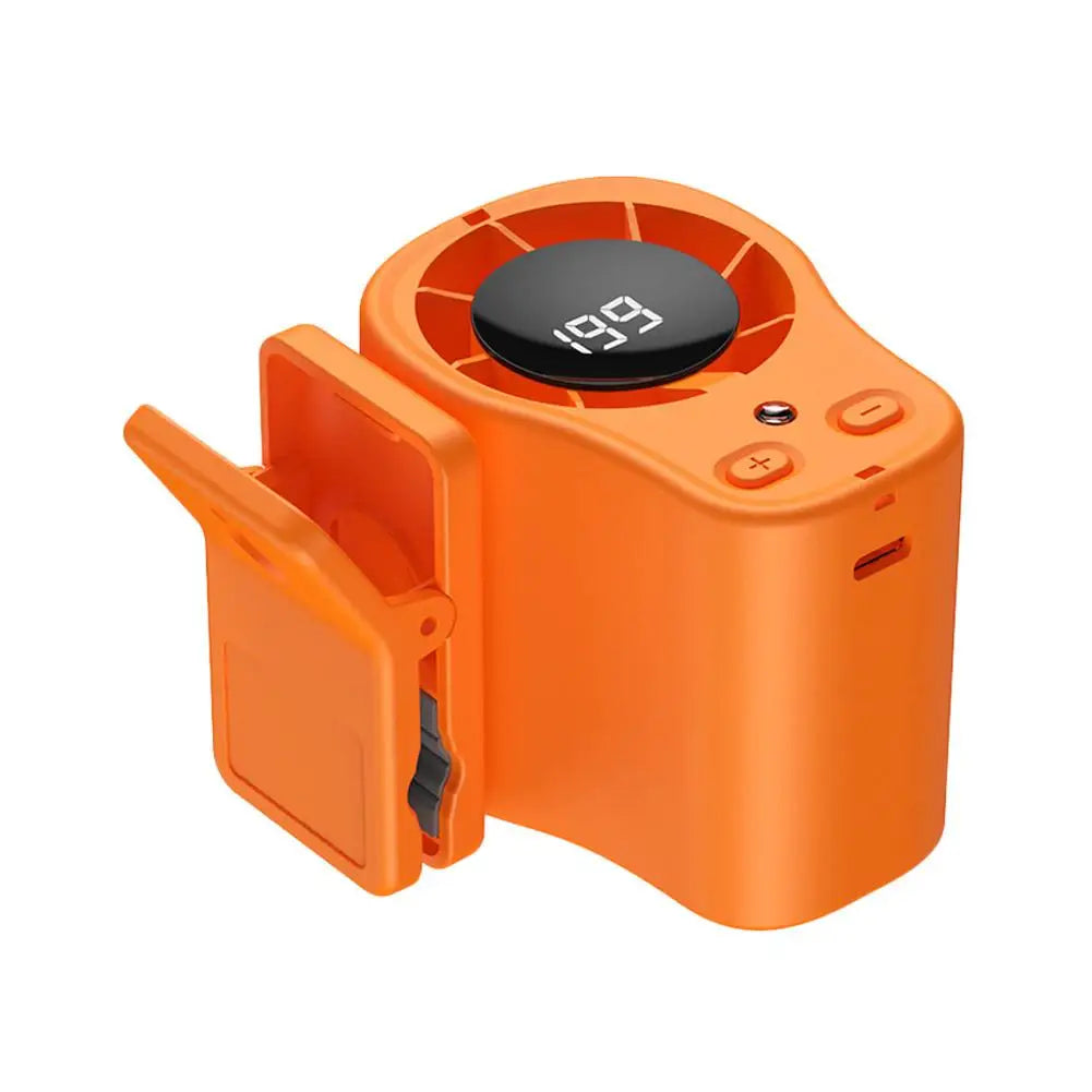 Semiconductor Cooling Car Fan USB Rechargeable Clip on Portable Desk Fans with LED Display 360 Rotation Quiet for Car Camping