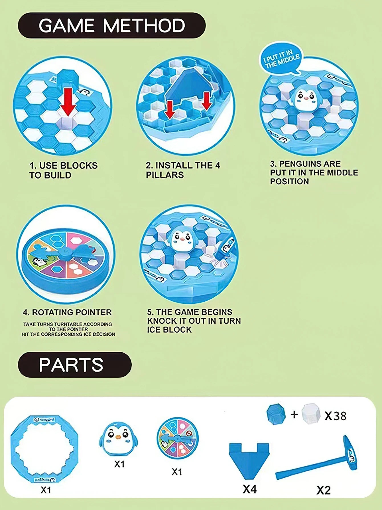 Mini Ice Breaking Penguin Saves Little Penguin Ice Knocking Game Children's Desktop Interactive Competition Parent Child Toys