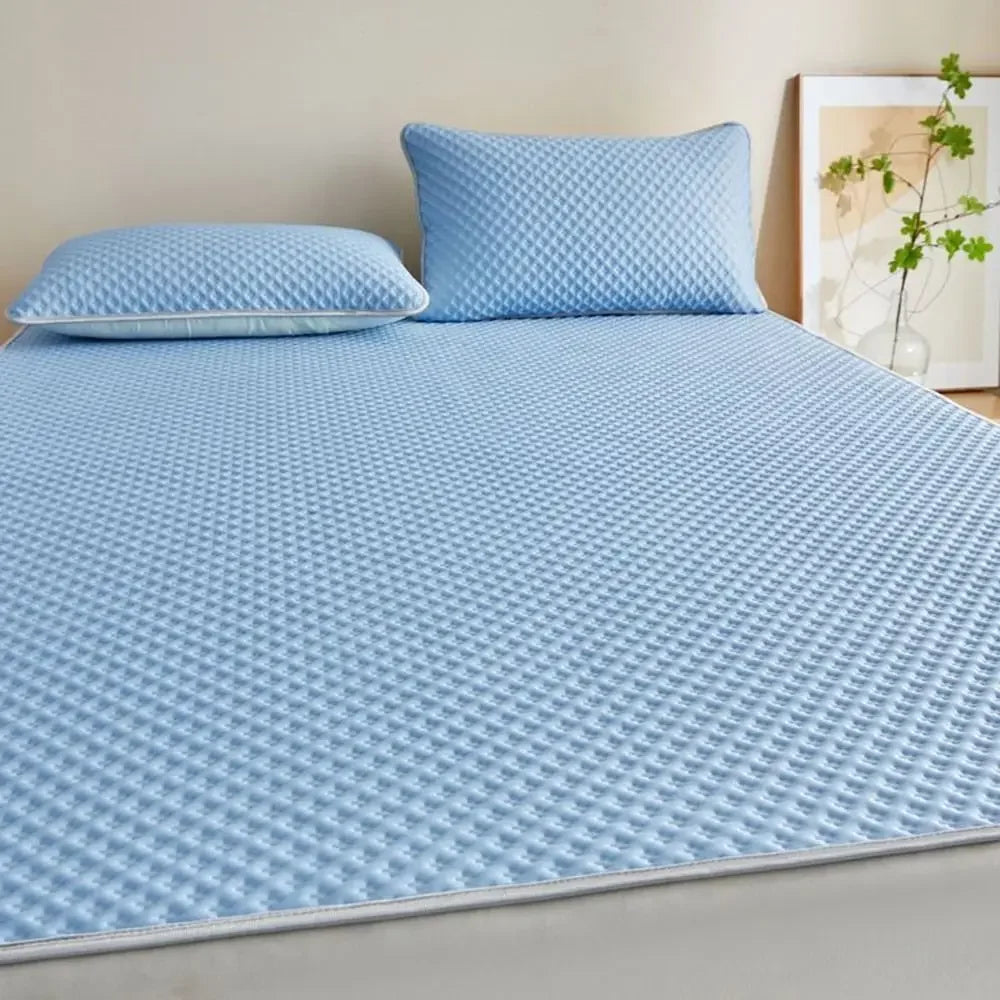 Breathable Cooling Mattress Comfortable Washable Ice Silk Bed Mat Pad Soft Skin-friendly Summer Sleeping Mat Household