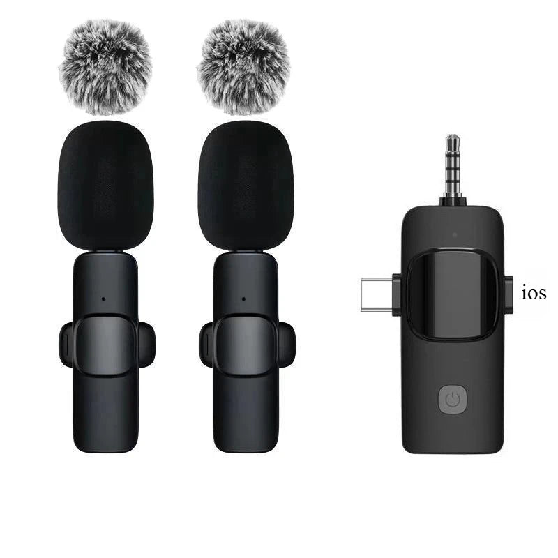Wireless Lavalier Microphone 2.4G Mini Portable Audio Video Recording Mic for iPhone Android Live Broadcast Gaming