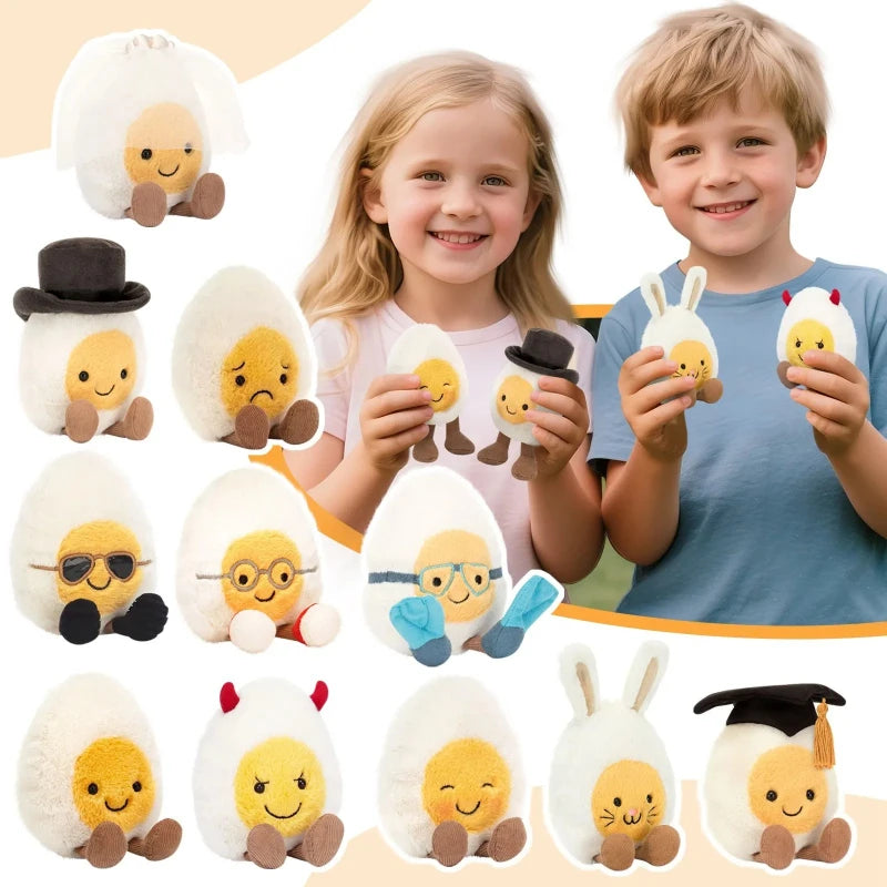 1PC Lovely Soft Boiled Doctor Fashion Creative Pet Toys Lovely Smile Happy Doll Pet Supplies Home Decoration Holiday Kids Gift