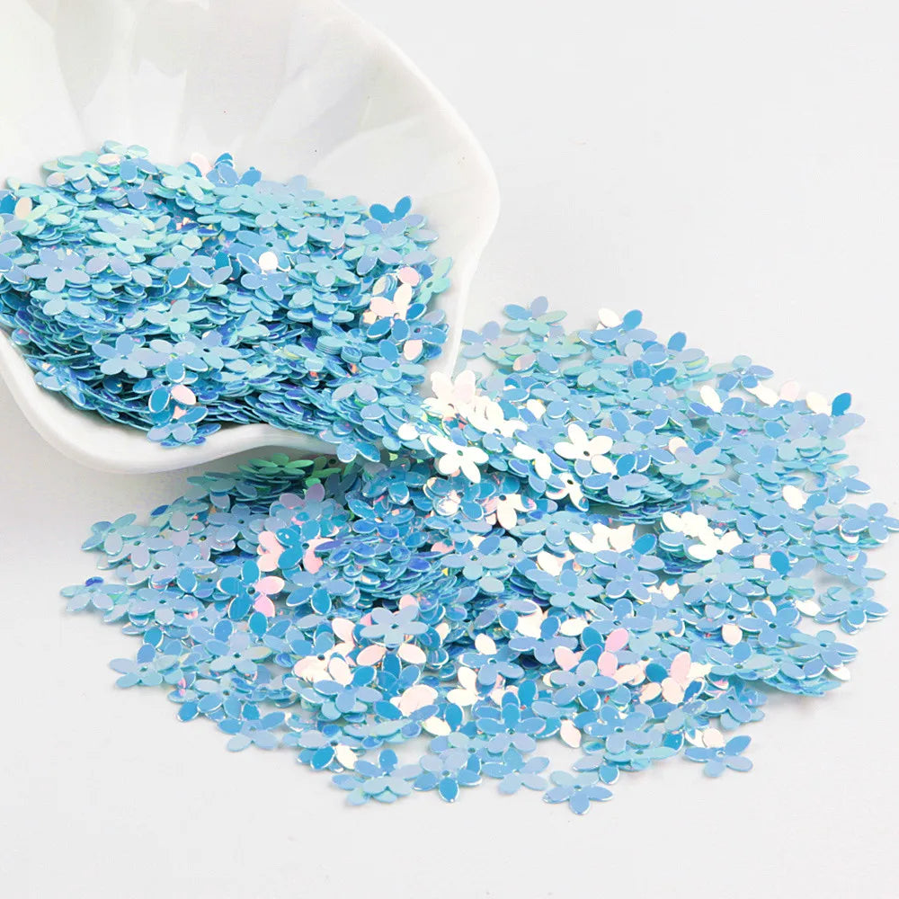 Sequin Matte White Color 10mm Cup Five Finger Flower Sequins Paillettes Sewing Wedding Craft Women Garments Accessories 10g/lot