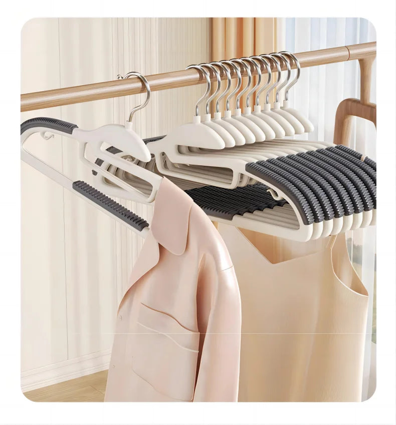 10Pcs Black/Orange/Grey Multifunctional Wet and Dry Household Hanger Suitable for Hanging Clothes Bedroom Wardrobe Anti-Slip