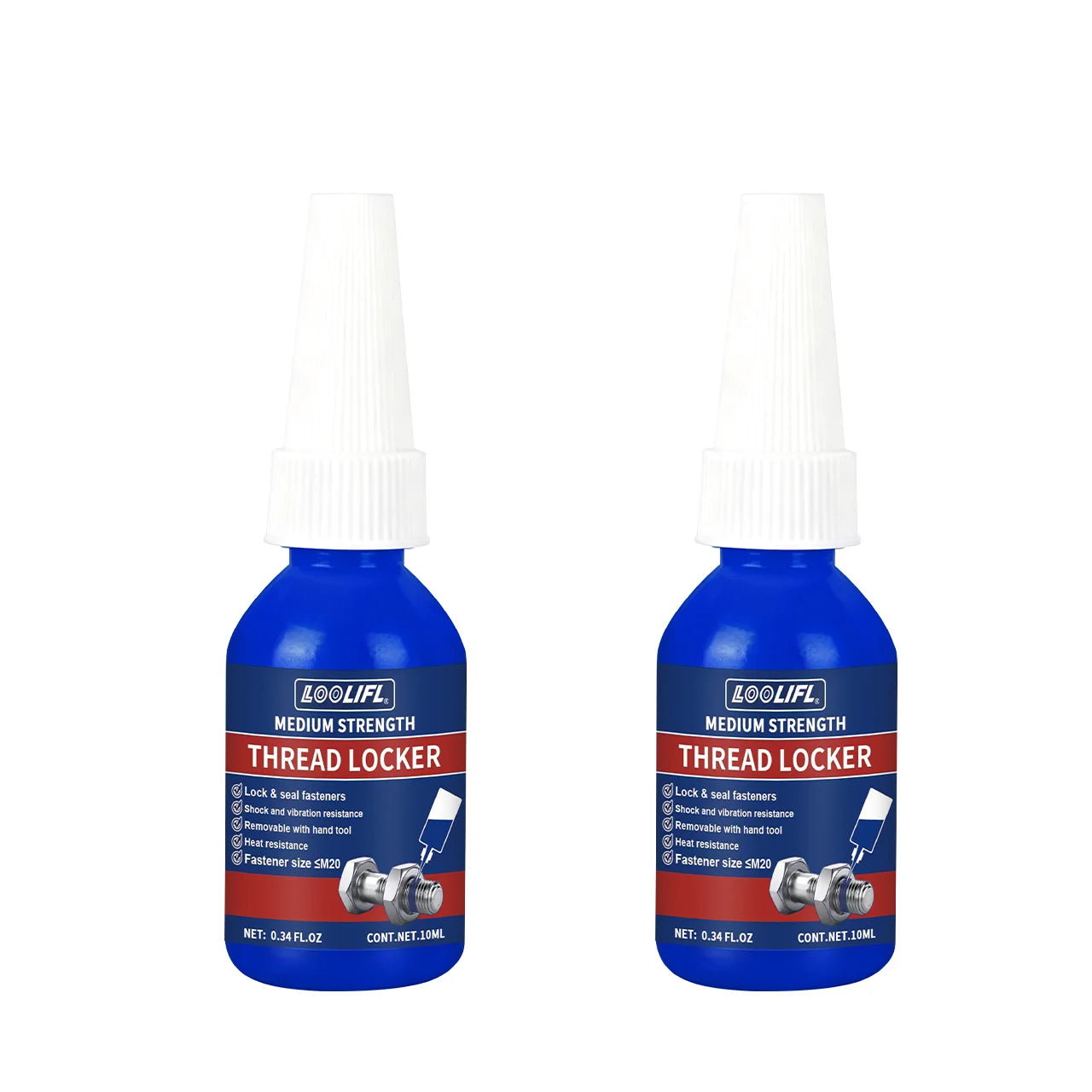 LOOLIFL Blue Thread Locker 243 Nuts-Bolts Locker, Screw Adhesive Lock Tight Seal Fasteners Anaerobic Curing Metal Glue,Rustproof