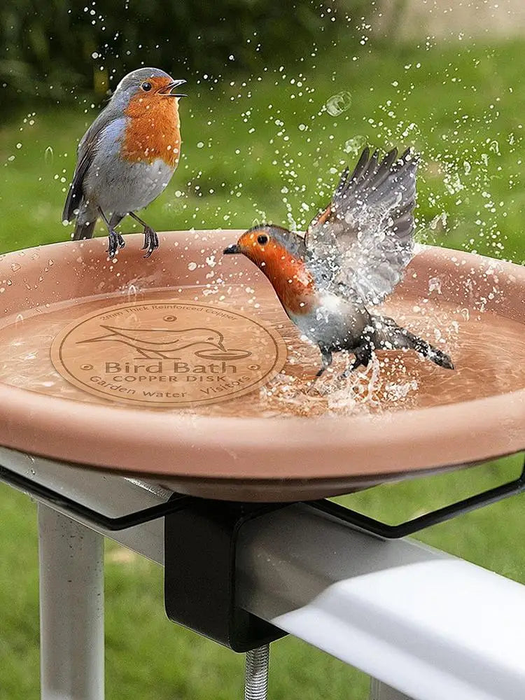 Bird Bath Copper Disk bird bath purification tray Metal Cleaner Disks Feeder Accessories For Water Bowl