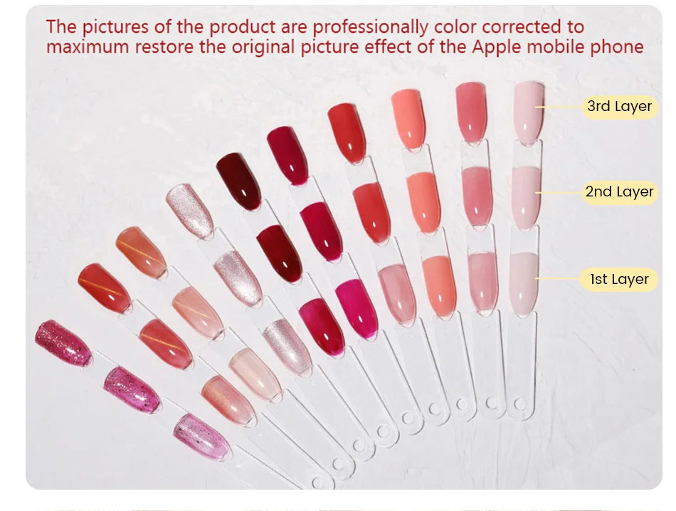 BORN PRETTY 15ml Jelly Nude Rubber Base Gel Natural Milky White Clear Semi permanent Self-Leveling Soak Off UV LED Gel Varnish
