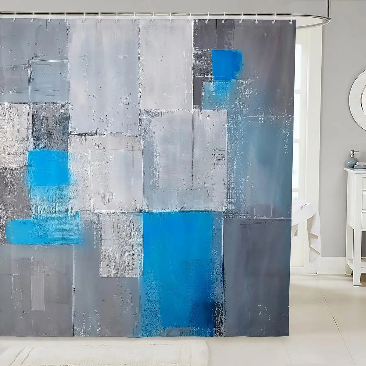 Checkered Grid Shower Curtains Buffalo Plaid Bathroom Curtain for Kids Women Men Black Brown Bathroom Accessories Geometric
