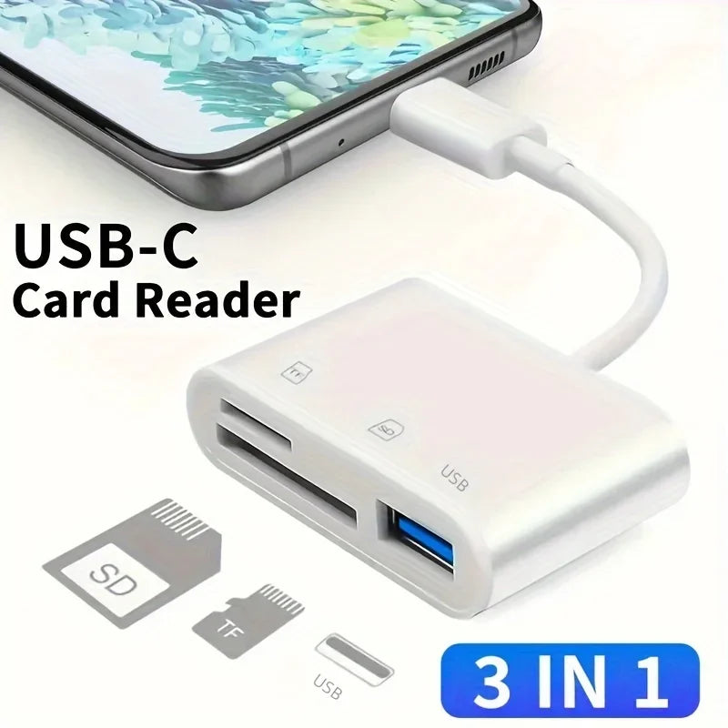 USB C SD Card Reader for iPhone 15-17 iPad Mac pro Air with USB a Port Micro SD Memory Card Adapter Camera Card Reader
