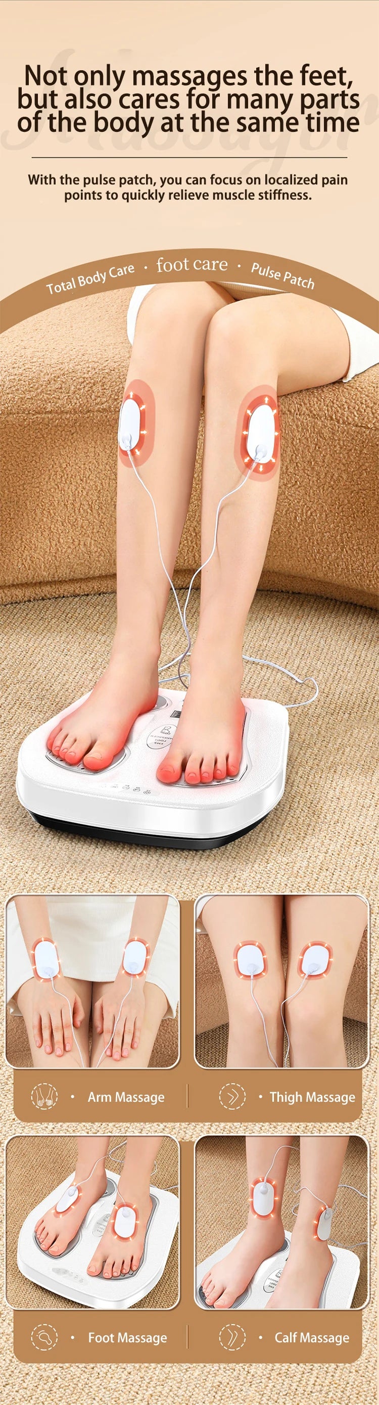Vibration Foot Leg Trainer with Heat,Remote Control,Adjustable Vibration Speed Electric Machine, for Circulation,Plantar Fa