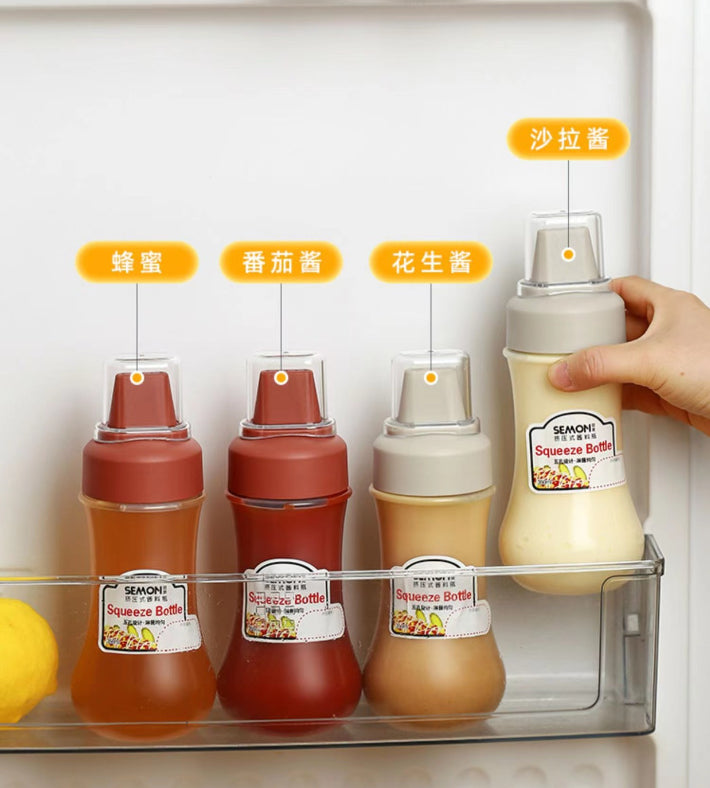 Porous Squeeze Sauce Bottle 350ML Tomato Honey Salad Dressing Container Kitchen Condiment Dispenser for Ketchup BBQ Sauces Oil
