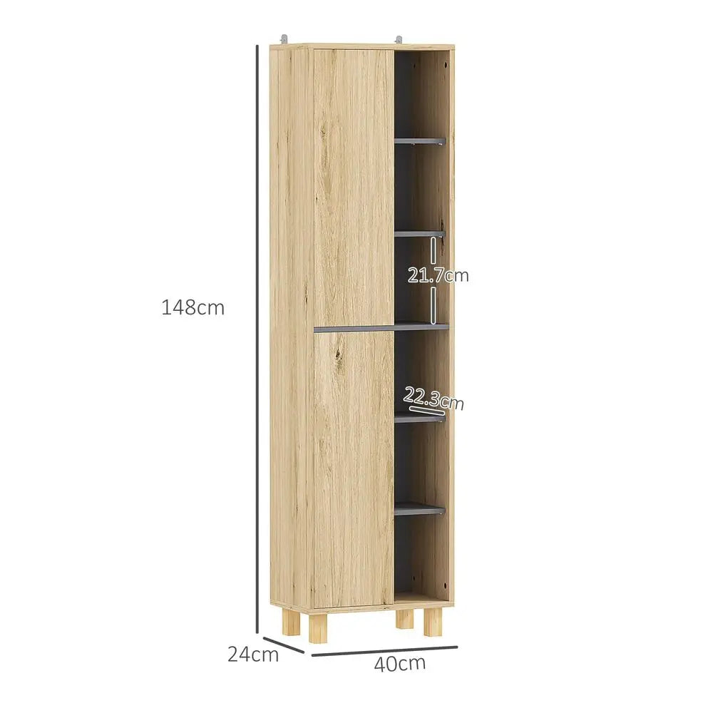 Bathroom Storage Cabinet, Bathroom Storage Unit, Freestanding Bathroom Cabinet with 6 Open Compartments and 6 Shelves