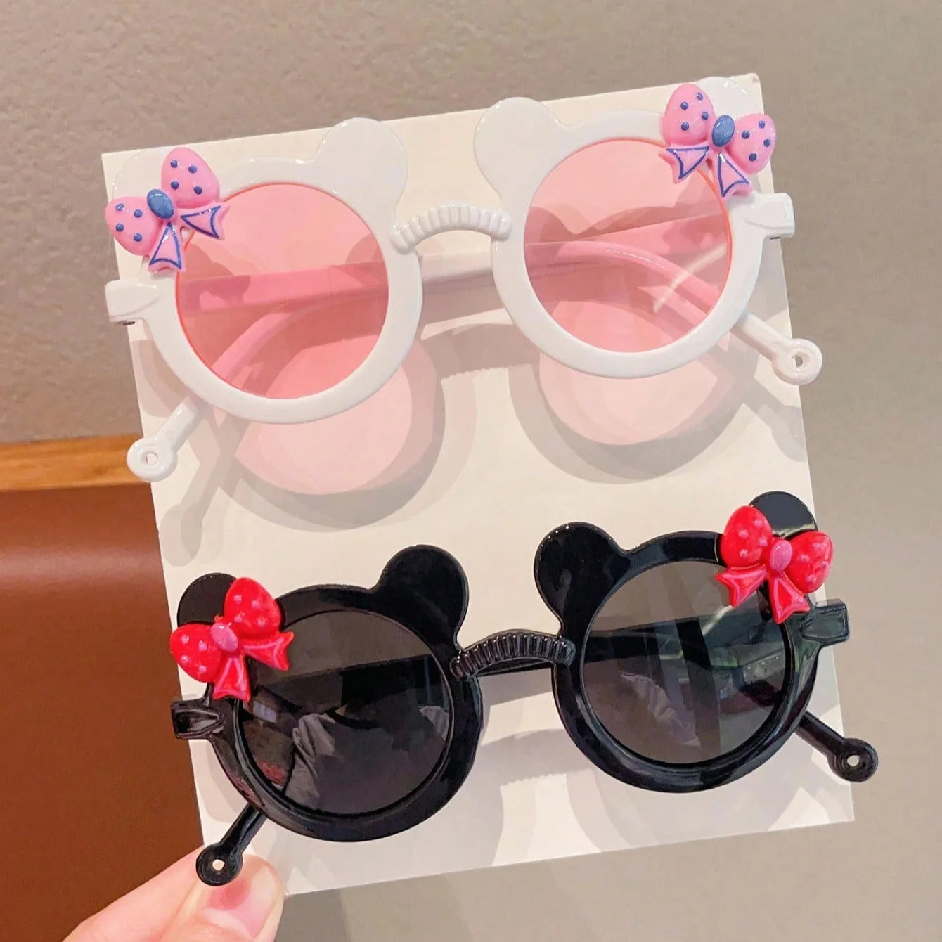 2/3Pcs Boy Girl Cute Bear Frame Bowknot Kids Children Fashion Glasses Eyewear