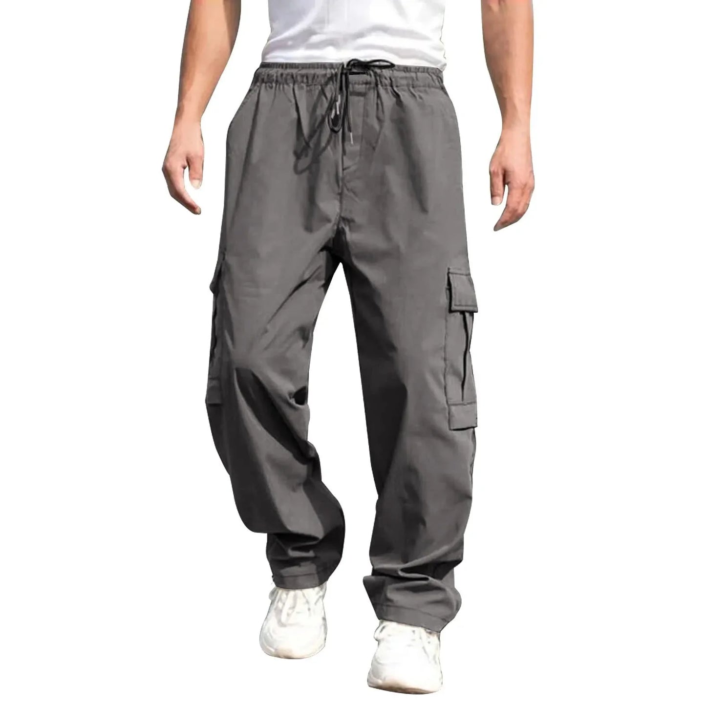 New Style Amazon Men's Cargo Pants Loose Straight Leg Casual Sports Trousers Working Men's Pocket Pants European And American
