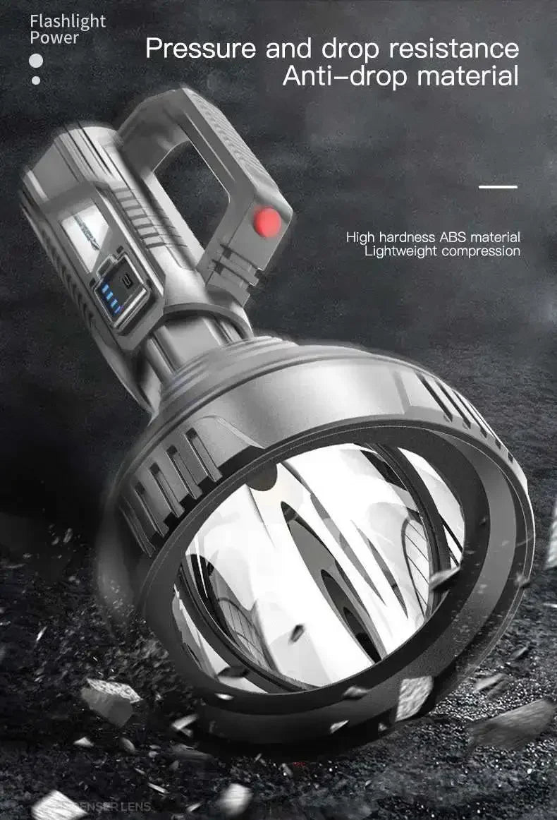 High Power LED Flashlight Waterproof Fishing Torch USB Rechargeable Powerful Spotlight Portable Outdoor Searchlight Camping Lamp