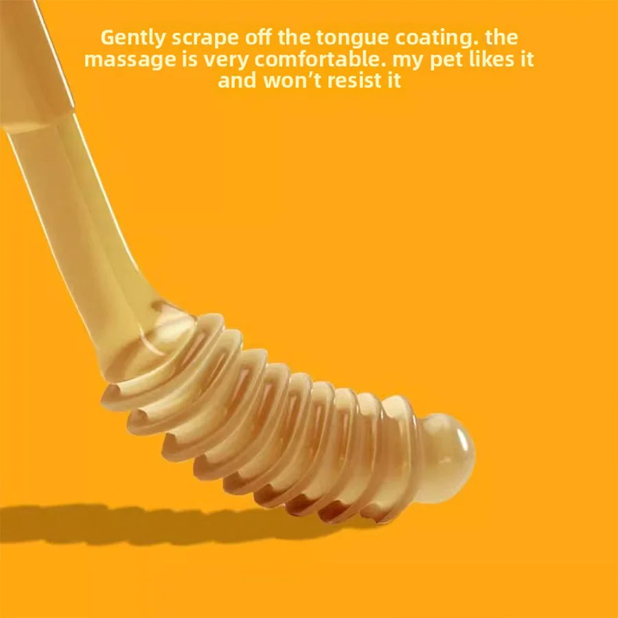 PETCLEAR 2pcs Silicone Pet Toothbrush Soft Dog Cat Oral Care Tongue Scraper Massage Multi-Angle Cleaning Brush for Pets