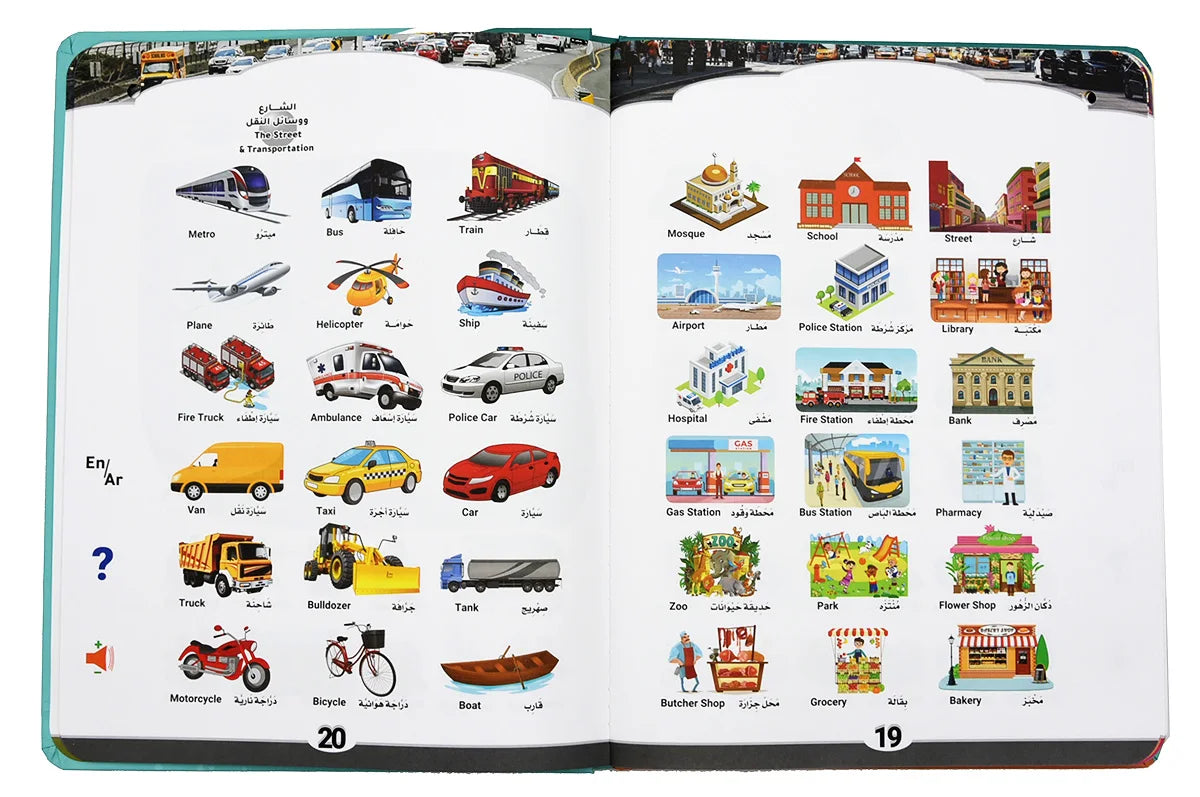 Arabic English Language Reading Book Learning E-book for Children Interactive Voice Reading Early Educational Study Toys Gifts