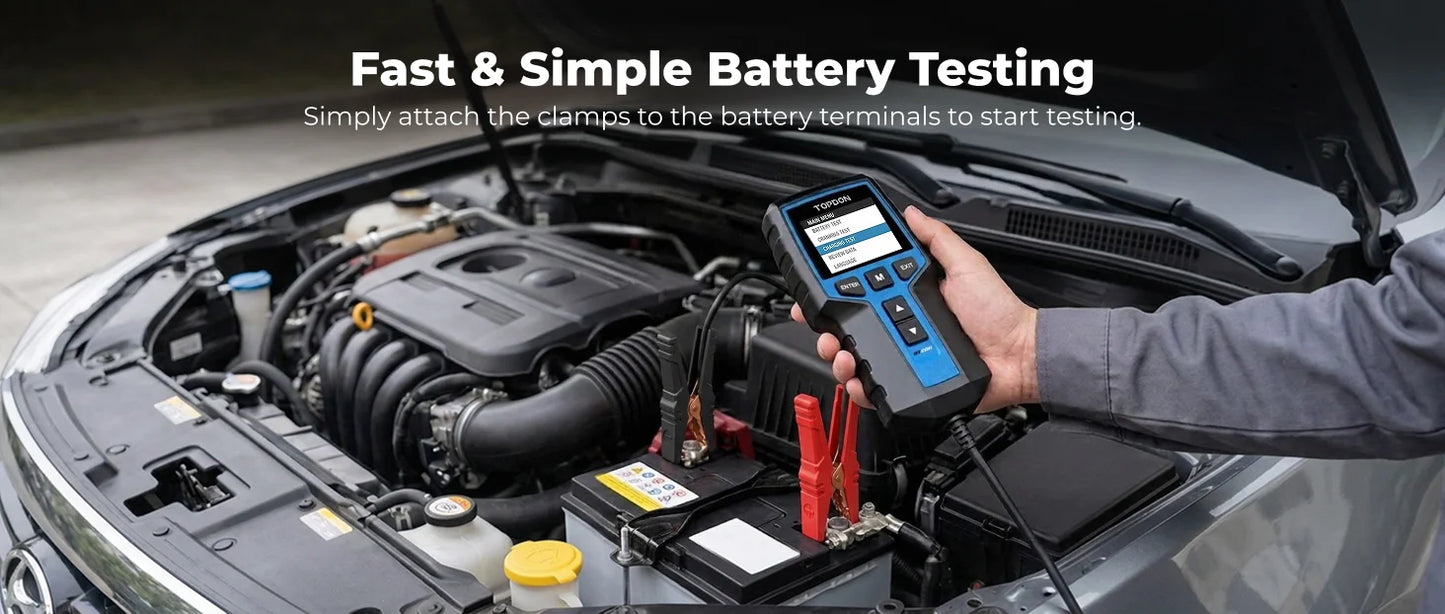 TOPDON BT200 12V Car Battery Tester Digital Automotive Diagnostic Battery Tester Analyzer Vehicle Cranking Charging Scanner Tool