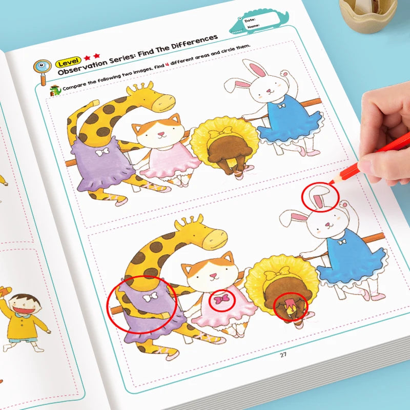 Hidden Differences Activity Book, Featuring 32 Interactive Observation Games and Memory Exercises |   Attention and Concentration Training |   Visual Perception Skills, Focused Attention Games with Numbered Pages |   Find the