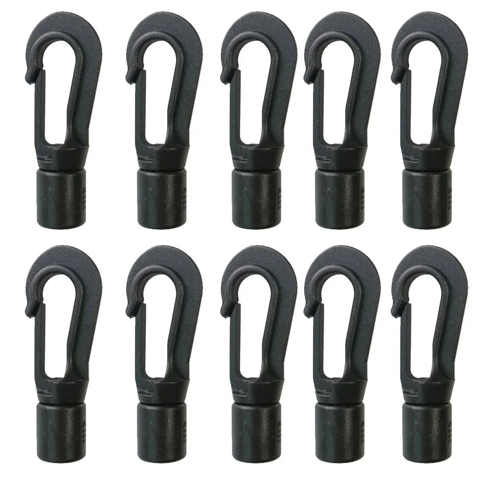 5MM 8MM 10PC 20PCS Bungee Shock cord Quick Connect hooks hanging Ends Clip for Kayak Canoe Boat Dinghy Rib DIY Elastic Cord rope