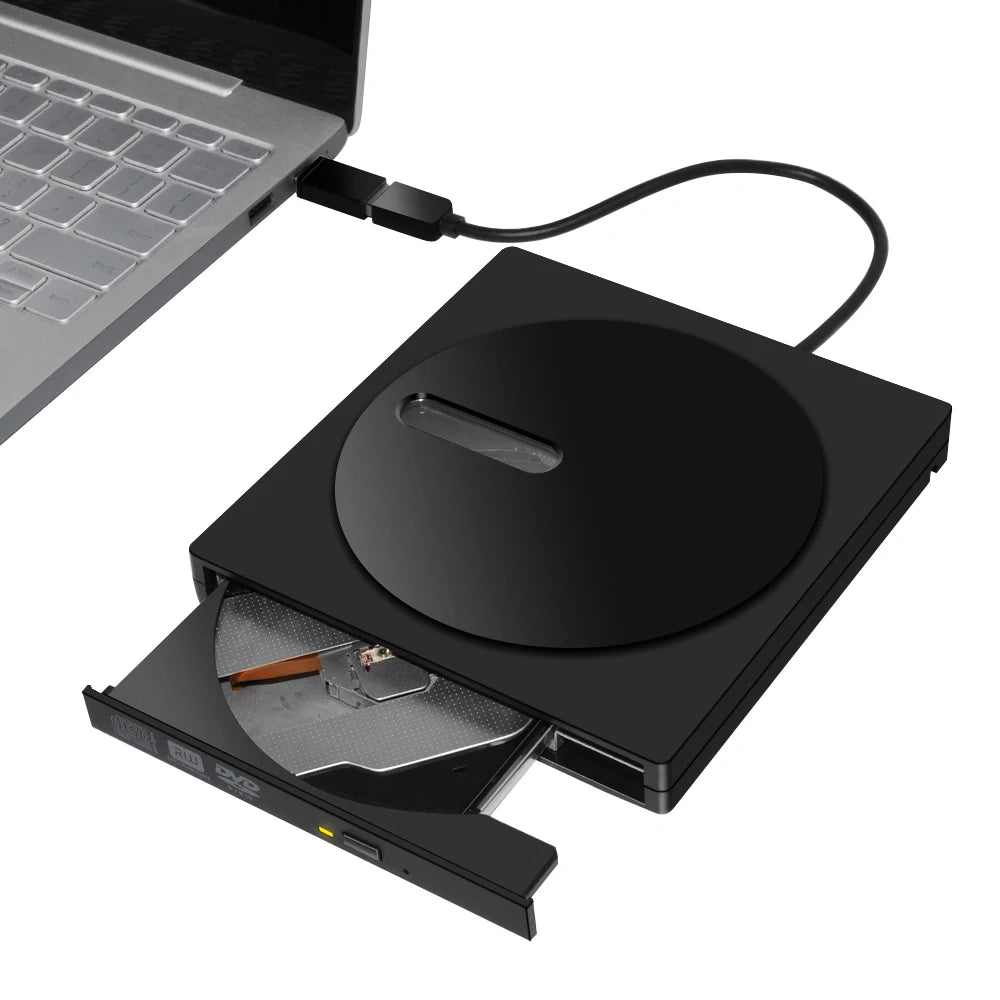 Deepfox USB 3.0 Slim External DVD RW CD Writer Drive Burner Reader Player Optical Drives For Laptop PC Dvd Burner Dvd Portatil