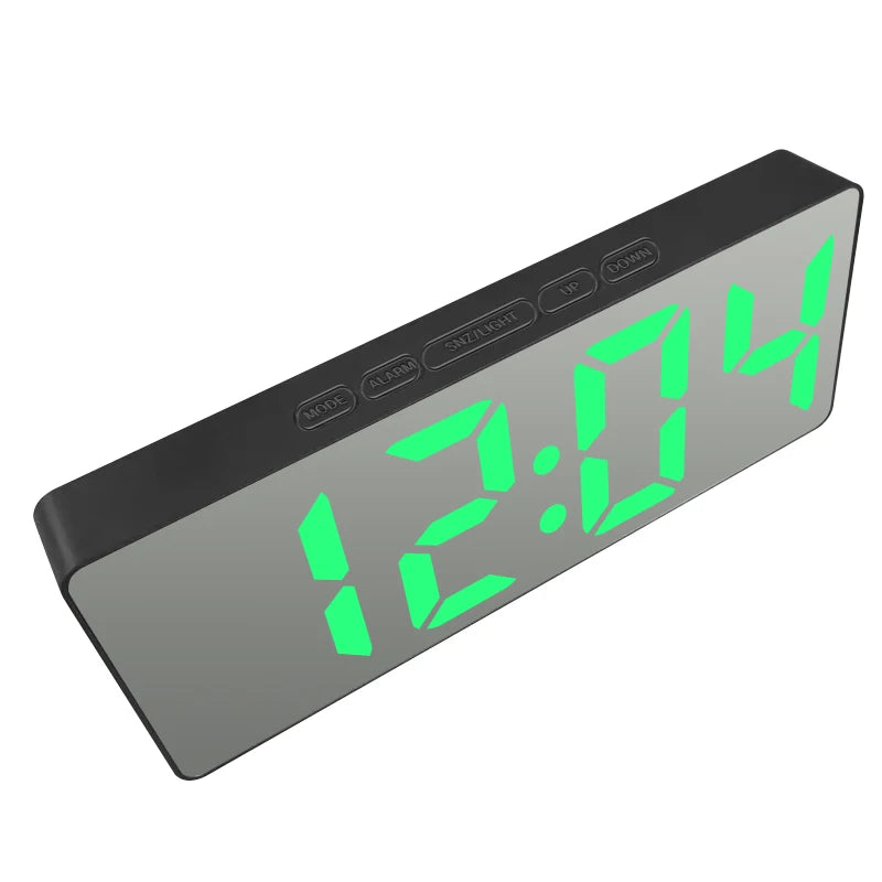 Latest Digital Clock LED Alarm Clock Bedroom Electronic Desktop Clock With Temperature Display Adjustable Brightness 12/24 Hours