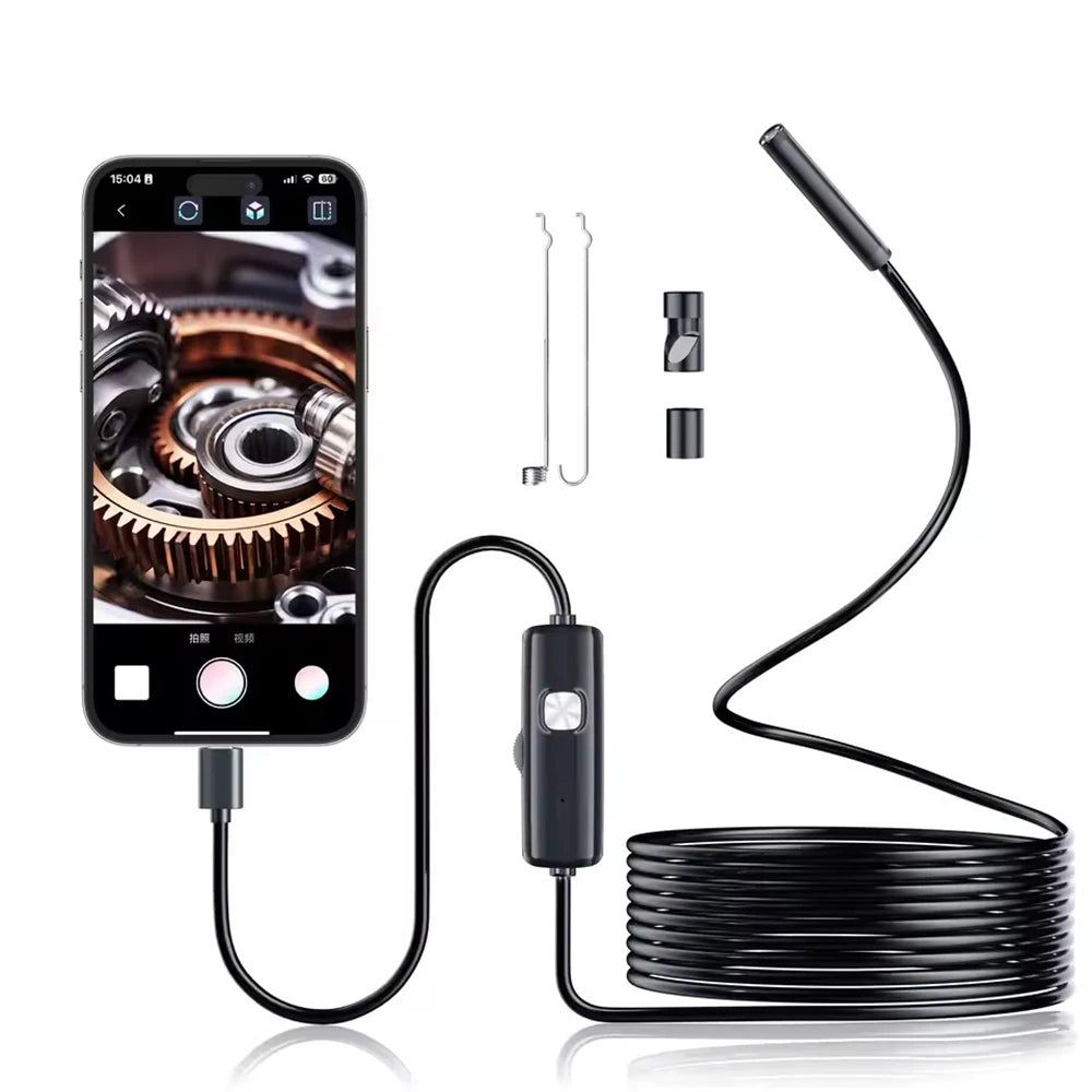 5.5/7.0MM Type-C Endoscope Camera  with 6 Adjustable LEDs USB Android Flexible Inspection Borescope for Phone PC