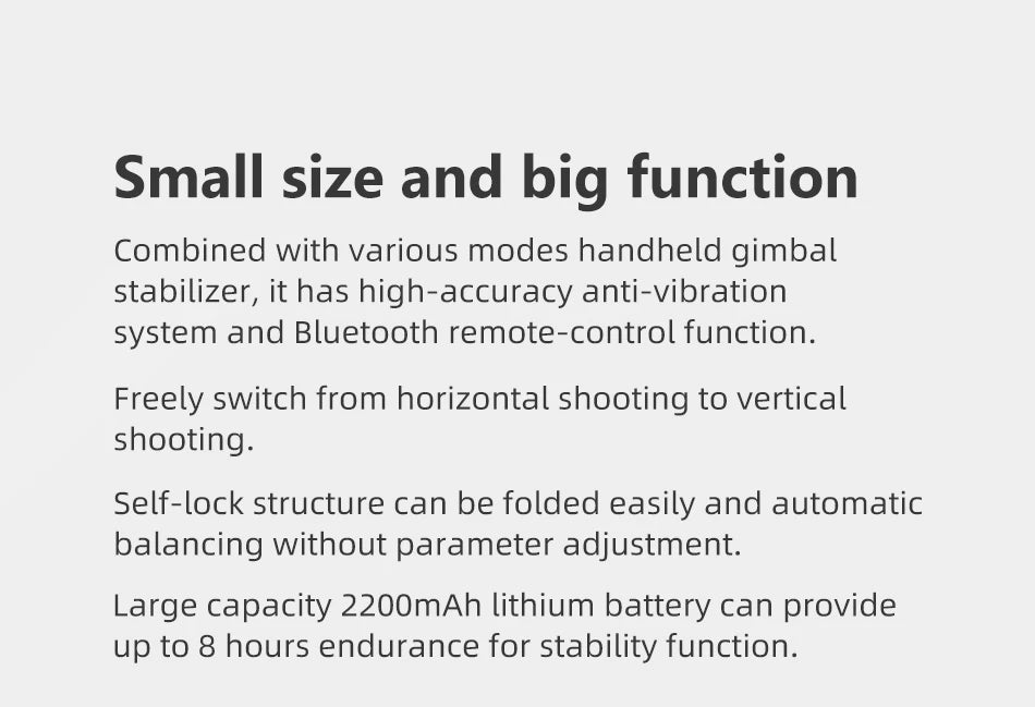 HQ3 3-Axis Gimbal Stabilizer for Smartphone Foldable Handheld Phone Video Record Vlog Anti-Shake Stabilizer for iPhone Android