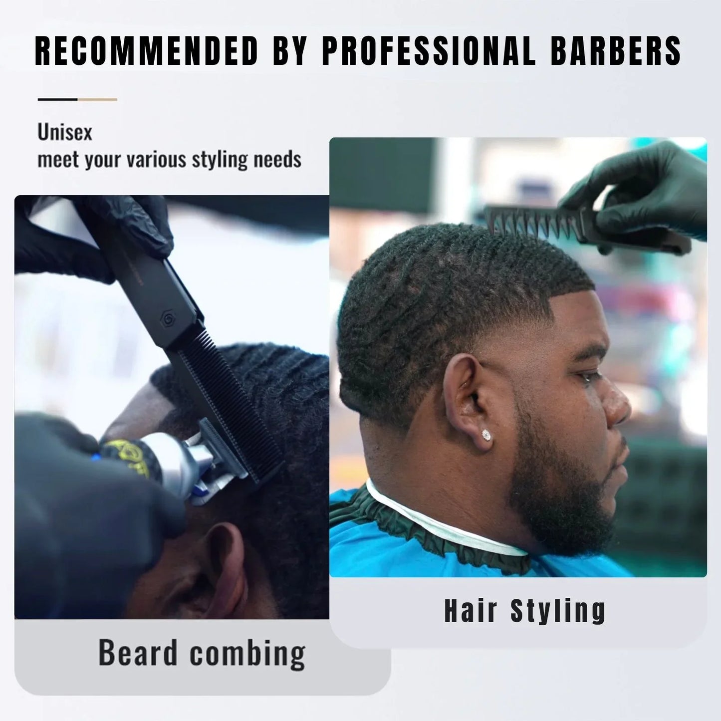 Professional 3 in 1 Pocket Folding Combs Wide Tooth Oil Head Comb Beard Combing Barber Hair Clipper Comb Salon Hair Styling Tool