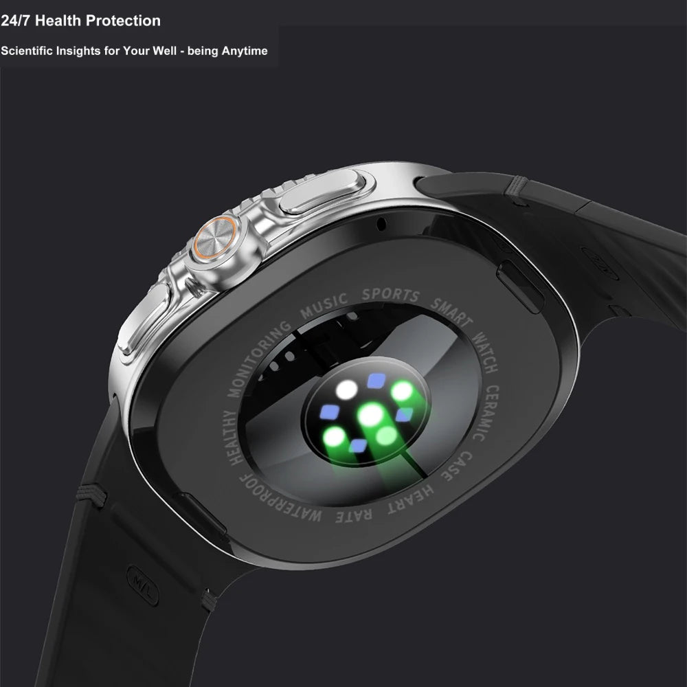 Weather Smart Watch Blue Tooth Call Watches Heart Rate Waterproof SmartWatch Voice Assistant NFC Sport Fitness Music Bracelet