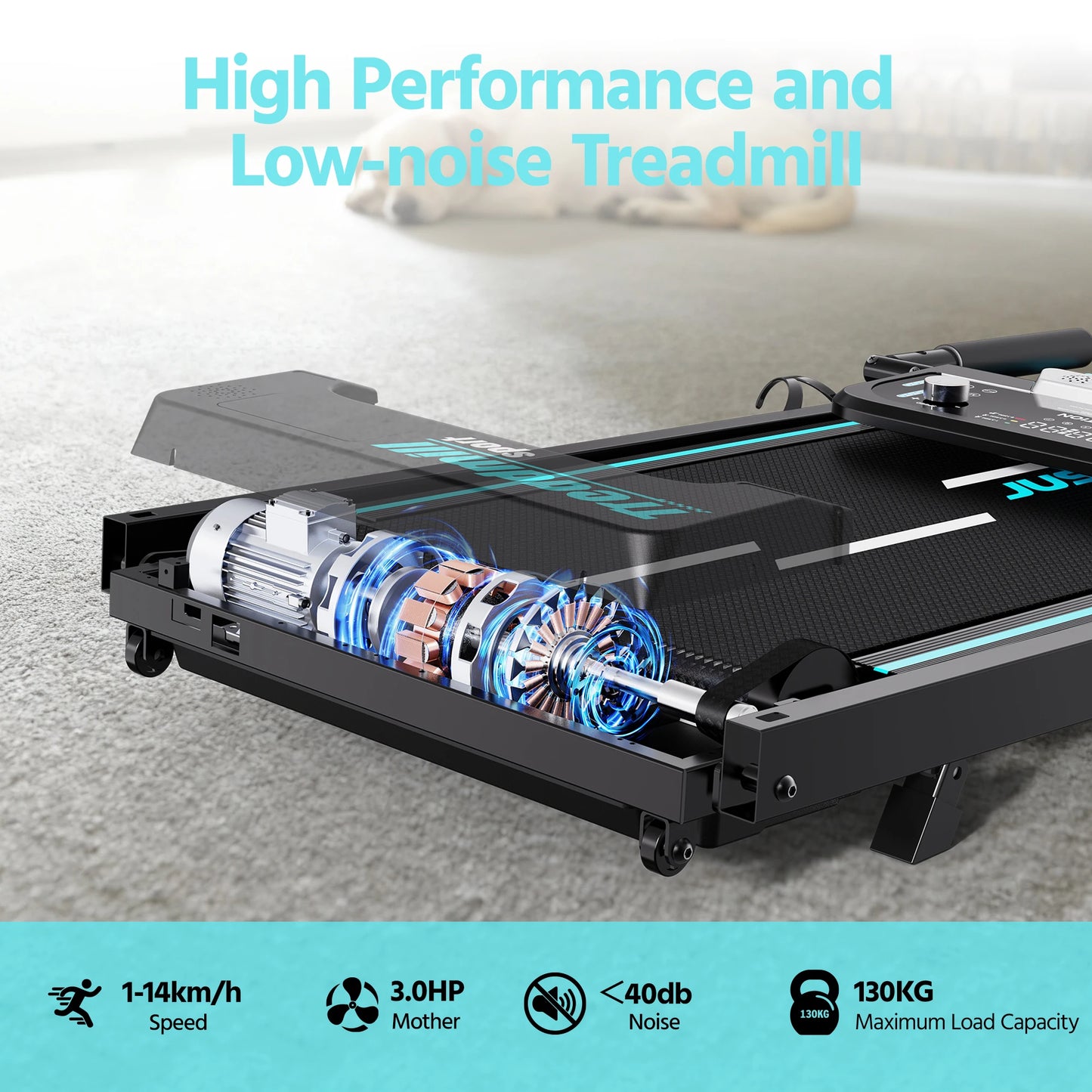 3-in-1 Folding Treadmill Walking Pad, 3.0 HP Quiet Motor, 9% Adjustable Incline, Max 14km/h, LCD Monitor & Safety Warn