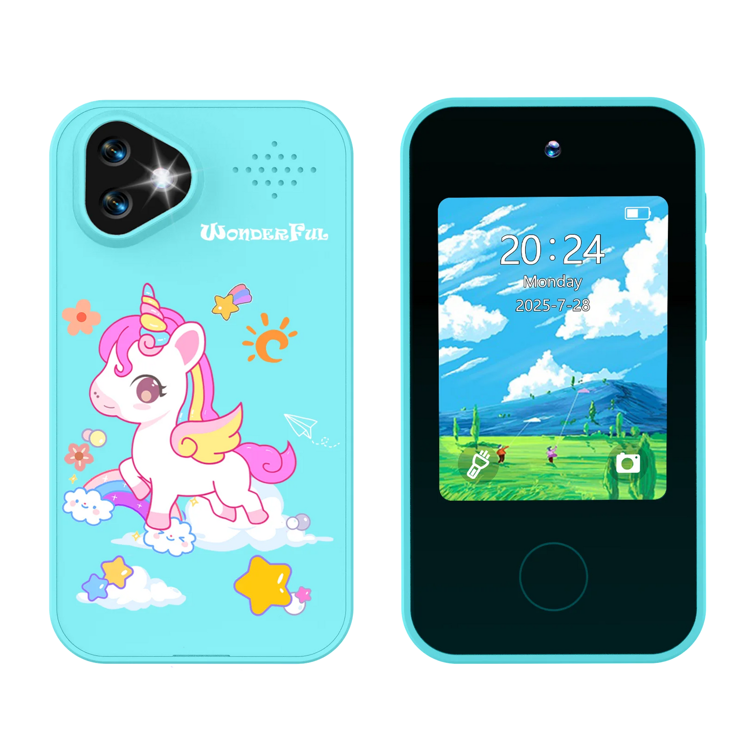 Kids Smart Phone Toy with Dual Camera Educational Games Music Player Safe Mode Best Birthday Gift HD 1080P Kids Camera Toys