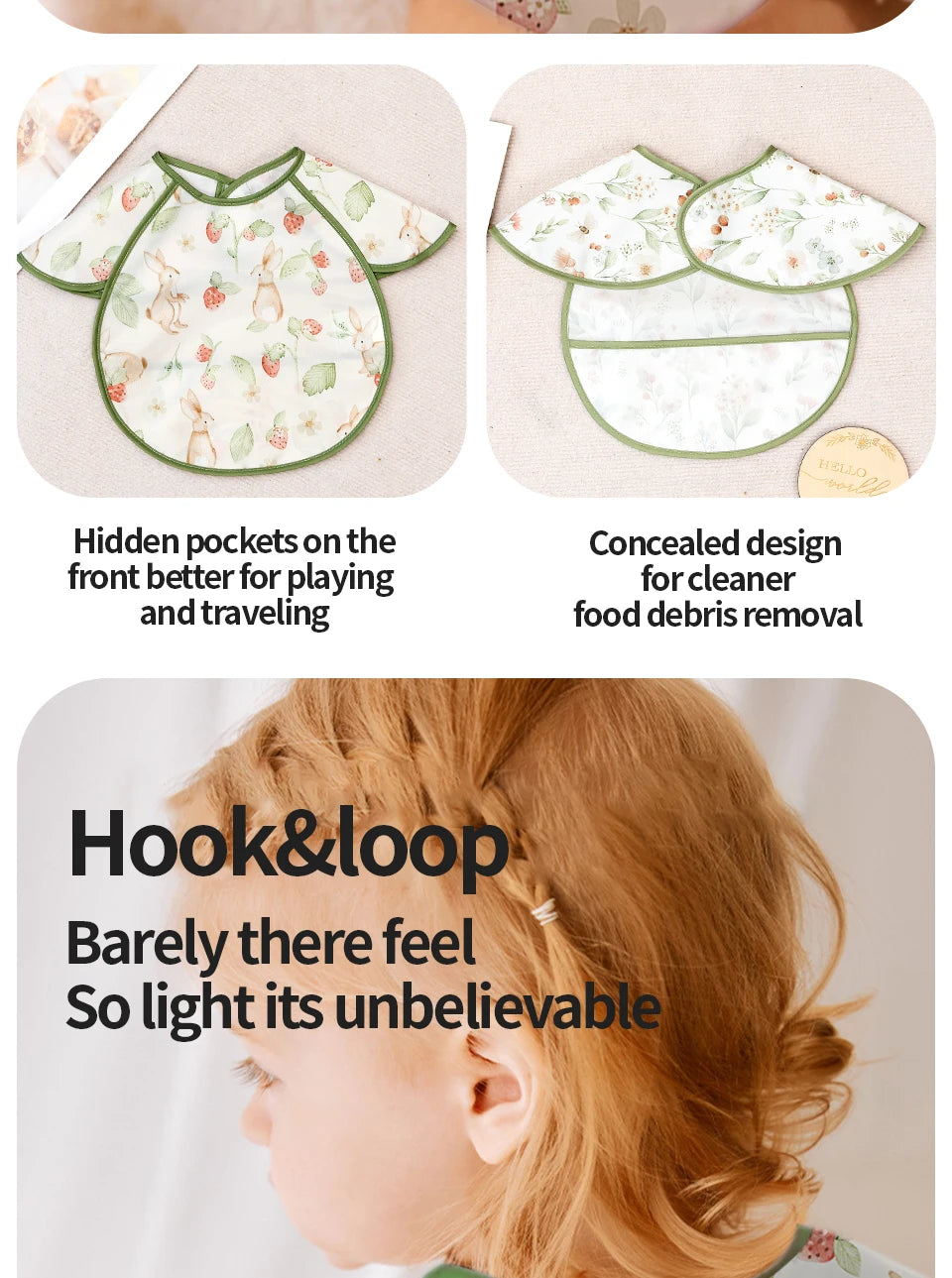 Kangobaby #My Soft Life# New Waterproof Baby Sleeveless Feeding Bib Fashion Full Body Cover