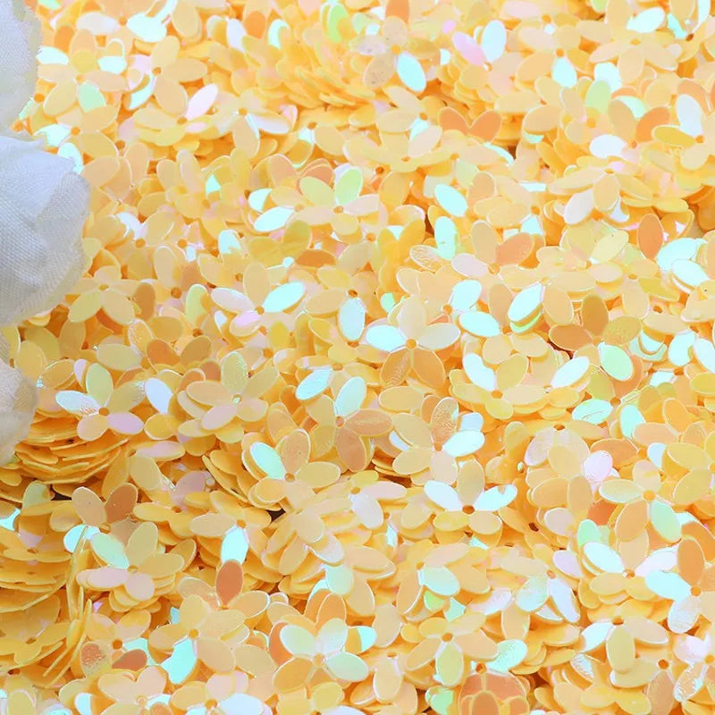 Sequin Matte White Color 10mm Cup Five Finger Flower Sequins Paillettes Sewing Wedding Craft Women Garments Accessories 10g/lot