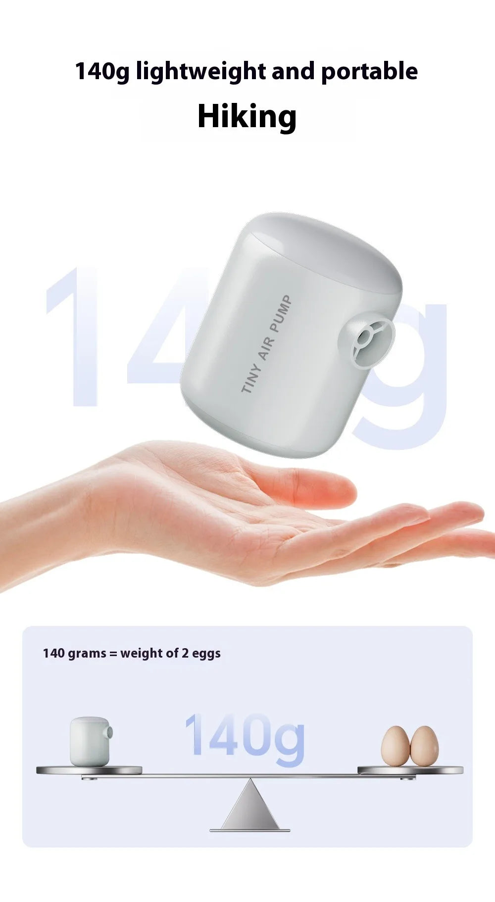 Mini Air Pump Portable Electric Inflator Pump for Air Mattresses Inflate Deflate Beds Swimming Ring Outdoor Camping Pump