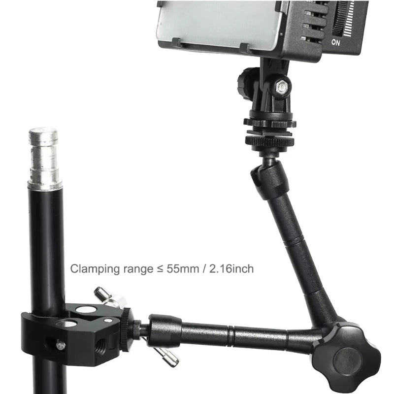 Super Clamp 7/11 inches Adjustable Magic Articulated Arm for Mounting Monitor LED Light LCD Video Camera Flash Camera DSLR