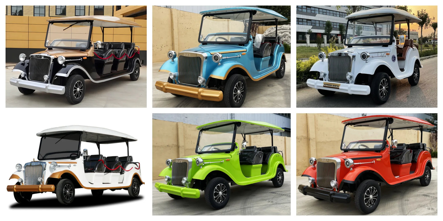 Classic Luxury Retro Electric Car for Adults 4 Wheels Low Speed Special Transportation Vehicle Long Endurance Lithium Battery