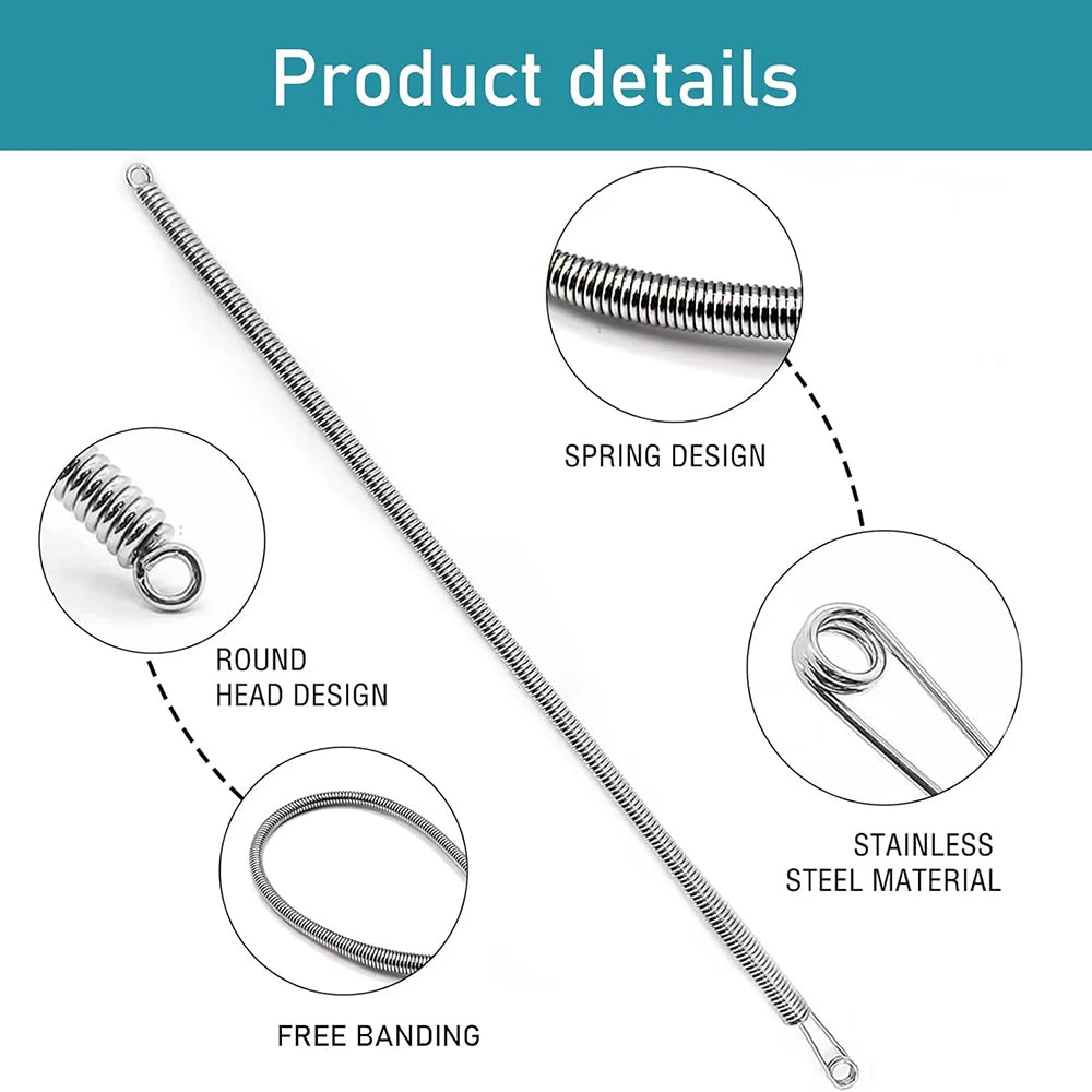 2PCS New Easy threaders Drawstrings Replacement Metal Rope Threader Needle Stick Versatile Spring Drawstring Threader for Pants
