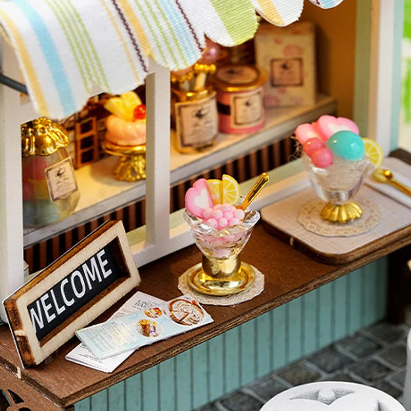 Mini Doll House DIY Small House Kit 3D Puzzle Assembly Model Building Room Bedroom Decoration With Dust Cover Wooden Craft Gifts