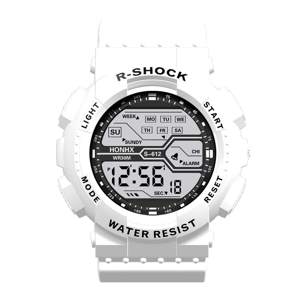 Men's Digital Electronic Watch Sports Glow 55mm Large Dial Watch Student Outdoor Adventure Trend Multifunctional Watches Clock