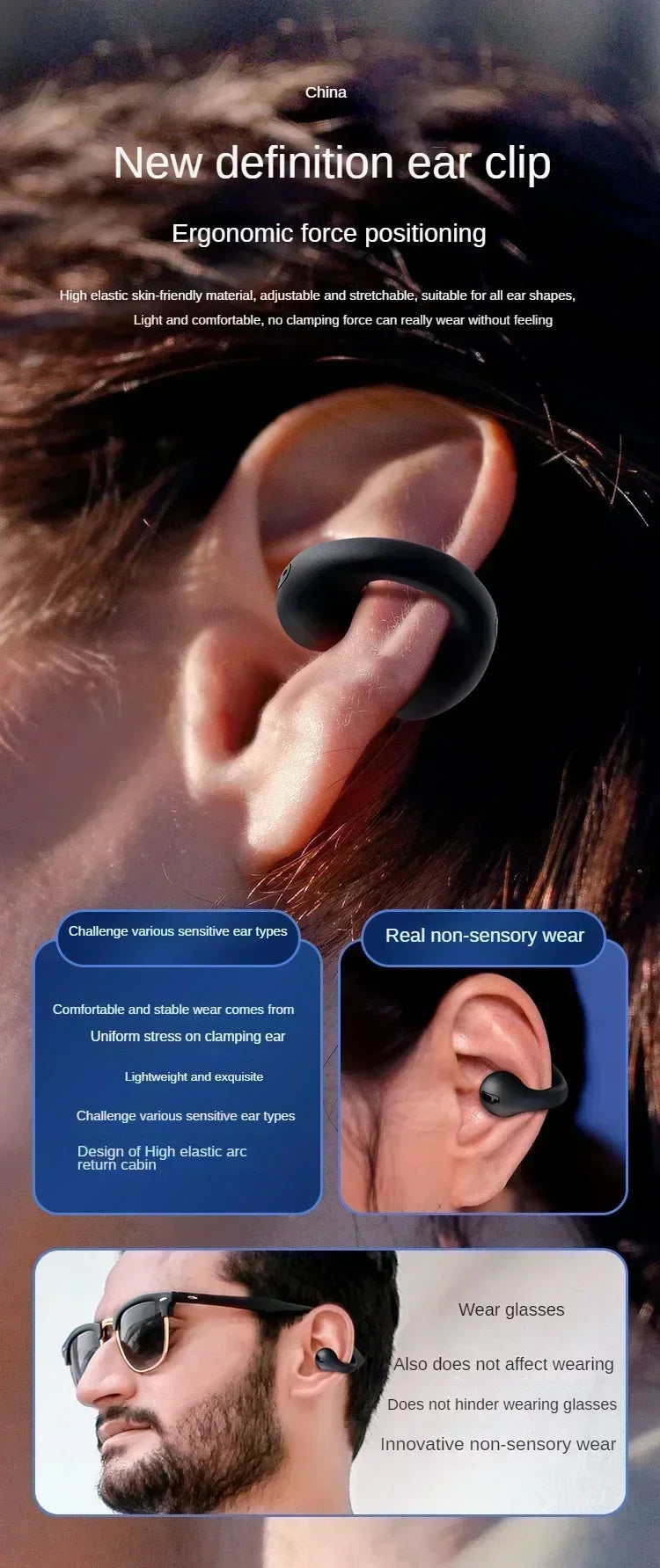 Brand new original T75 bone conduction wireless Bluetooth 5.3 headphones sports HiFi sound quality headphones