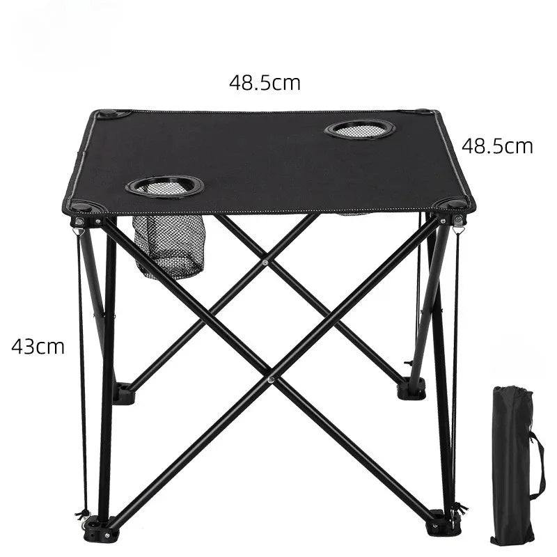 Portable Foldable Beach Table Hollow Edge Cloth Dining Table Waterproof Outdoor Camping Picnic Desk for Sand Garden