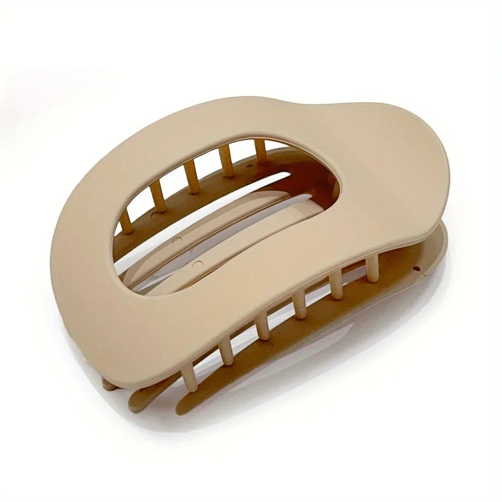 Fashion Oval Hair Claw Clip for Women New Design Leopard Matte Curved Flat Styling Barrettes Acrylic Lying Down Hair Accessories